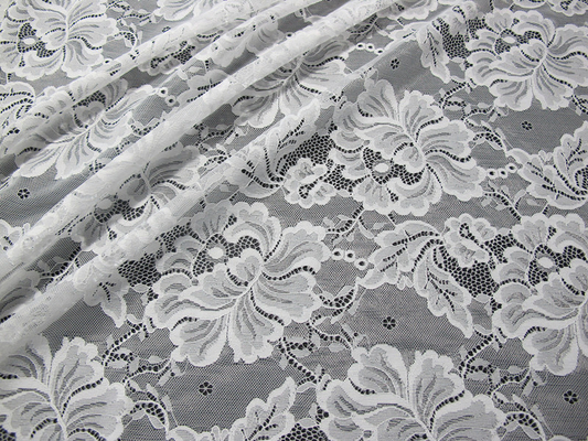 Custom Digital Nylon Embroidery Lace Fabric Flower Design For Dressmaking