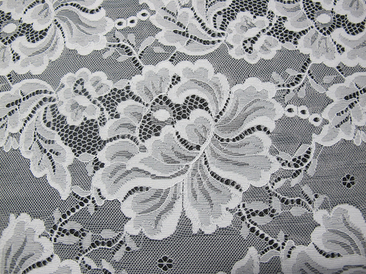 Custom Digital Nylon Embroidery Lace Fabric Flower Design For Dressmaking