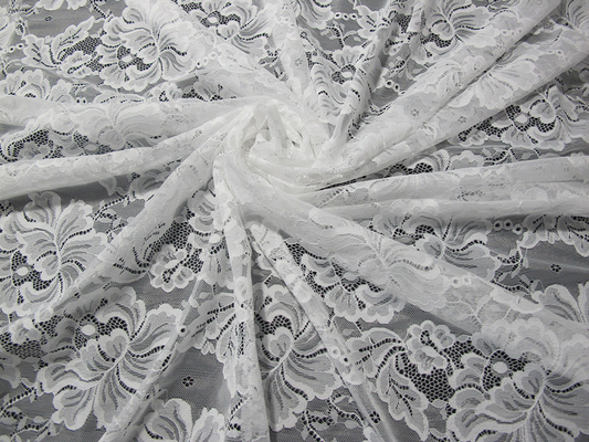 Custom Digital Nylon Embroidery Lace Fabric Flower Design For Dressmaking