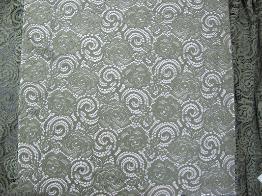 Flower Nylon Lace Fabric Knitted For Garment With Non-Stretch Lace