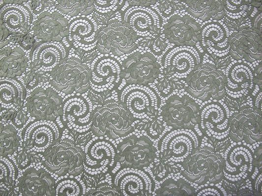 Flower Nylon Lace Fabric Knitted For Garment With Non-Stretch Lace