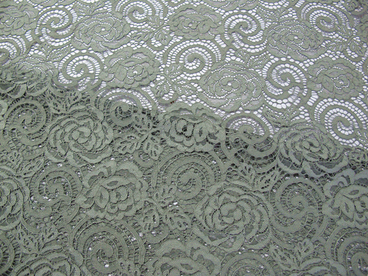 Flower Nylon Lace Fabric Knitted For Garment With Non-Stretch Lace