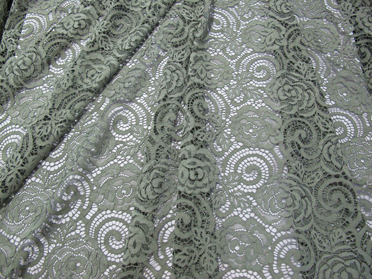 Flower Nylon Lace Fabric Knitted For Garment With Non-Stretch Lace