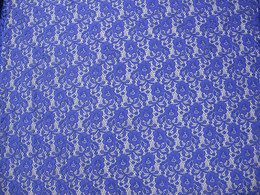 Blue Nylon Digital Lace Fabric Mini Floral For Lady Dress