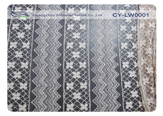 Dress Cotton Nylon Lace Fabric Eco Friendly 30% Nylon 70% Cotton CY-LW0001