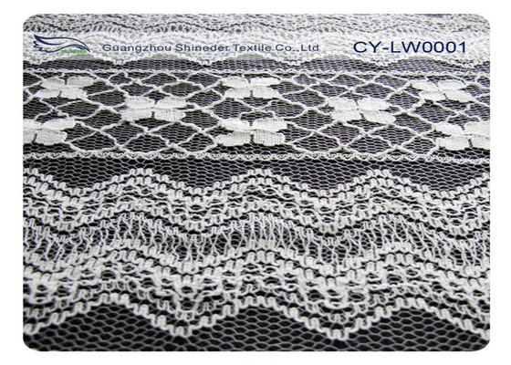 Dress Cotton Nylon Lace Fabric Eco Friendly 30% Nylon 70% Cotton CY-LW0001