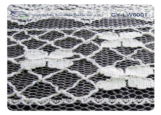 Dress Cotton Nylon Lace Fabric Eco Friendly 30% Nylon 70% Cotton CY-LW0001