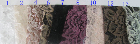 Black Flower Cotton Nylon Lace Fabric , 65% Nylon + 35% Cotton CY-LW0016