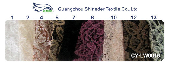 Black Flower Cotton Nylon Lace Fabric , 65% Nylon + 35% Cotton CY-LW0016