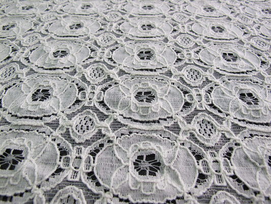 Shrink-Resistant Cotton Nylon Lace Fabric , Geometric Flower Fabric CY-LW0154