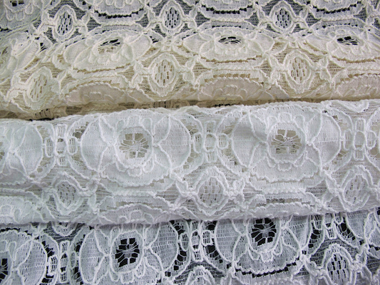 Shrink-Resistant Cotton Nylon Lace Fabric , Geometric Flower Fabric CY-LW0154