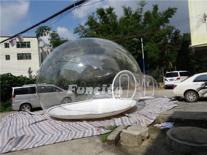 4.5M diameter 0.8MM PVC and 0.9MM PVC Tarpaulin white zipper crystal inflatable Bubble Tent