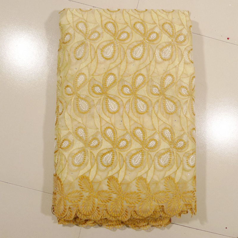 Cream Organza Lace Fabric , Home Textile Wedding Dress