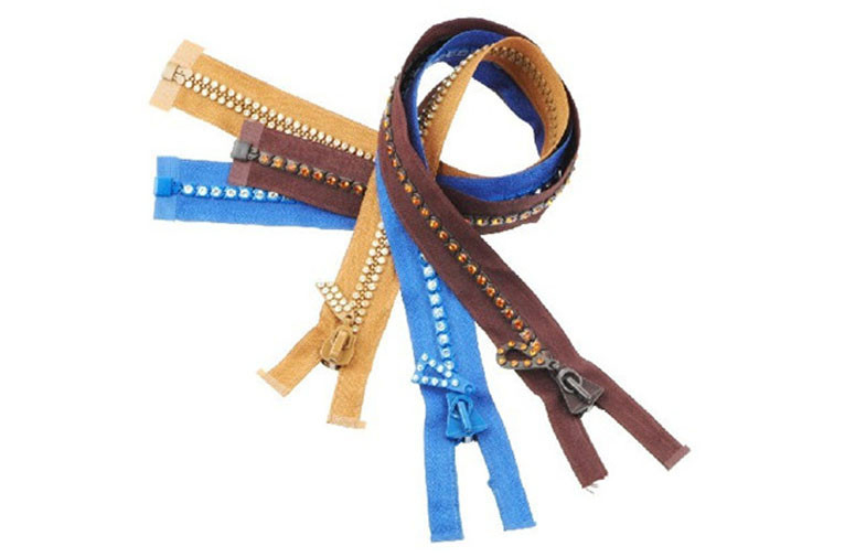 Colored Single Split Diamond Zippers For Underwear , Nylon Coil Zipper
