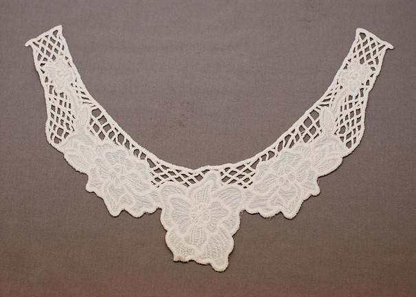 Garment Custom Round Ivory Embroidery Cotton Crochet Lace Collar Neckline