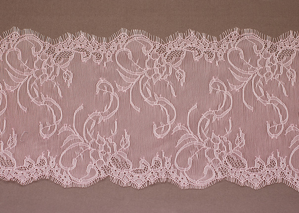 Hand Pink Lace Trim Fabric