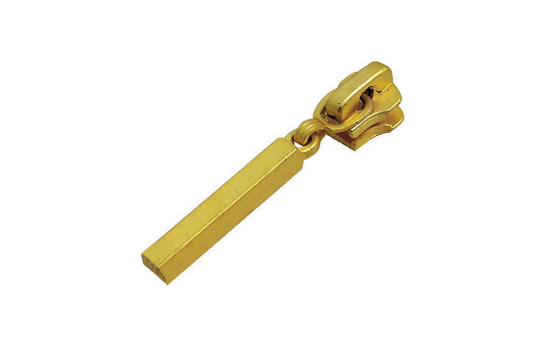 Yellow 3# Brass Metal Reversible Zipper Slider With Auto-lock 36.5mm