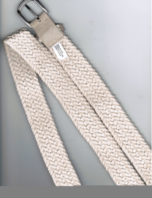 Custom Cotton braiding fashion cloth belts for women , 3 - 5cm width white belt