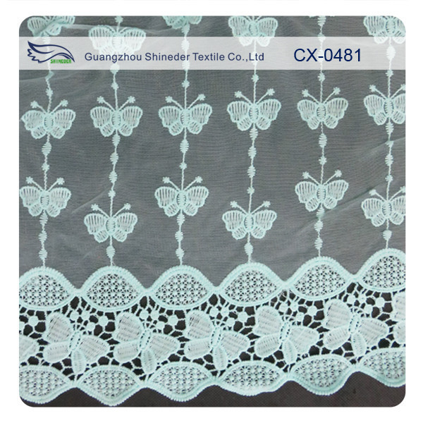 Butterfly Organza Embroidered Lace Fabric For Women Dress and Top ,  Eco-friendly Dyeing / Normal Dyeing
