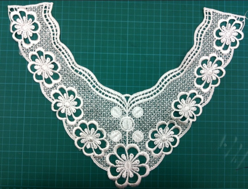 Customized neck lace embroidery collar clothing motif for dress