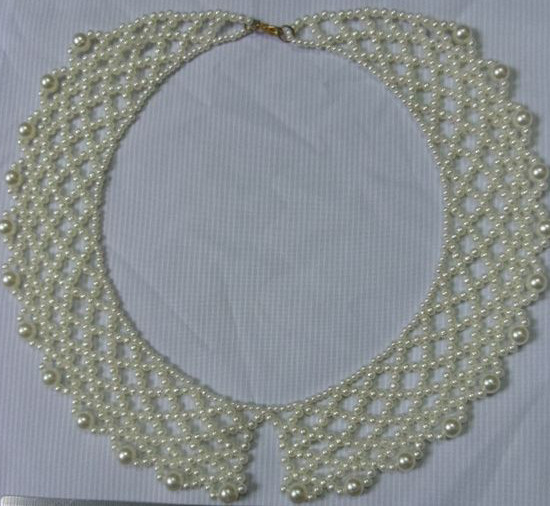 Various White Hand knit retiary pearl bead collar for women / lady’s dress