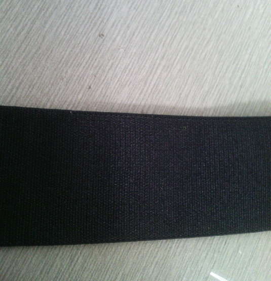 Clothing and belt Black Plain rubber Elastic Webbing for handbags / packing prams