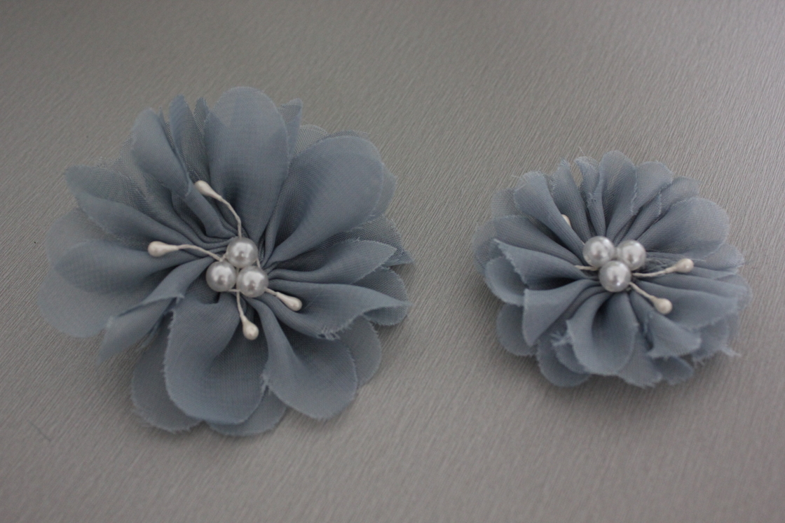 Gray Artificial Flower Corsage , Fabric Flower Corsages ECO-friendly Woven