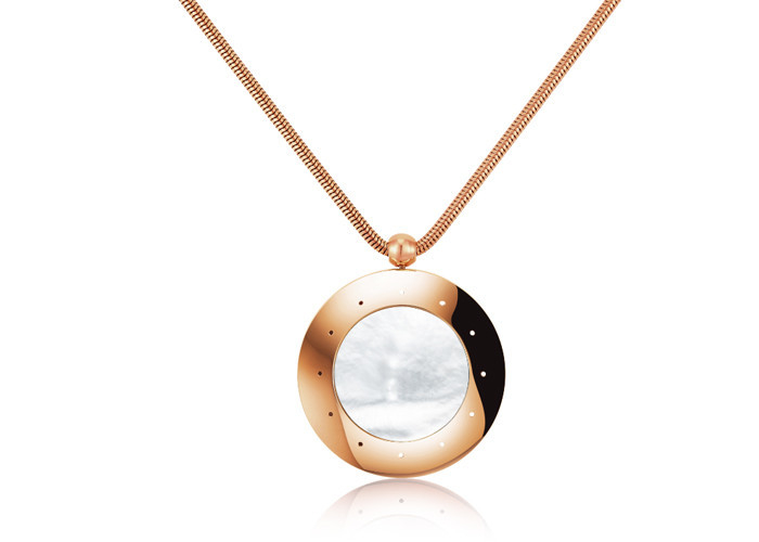 Rose-Gold Women Bluetooth Smart Necklace Mileage Measuring Battery