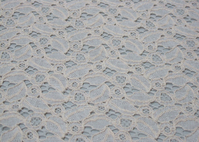 Ivory Cotton Nylon Lace Fabric For Dresses 